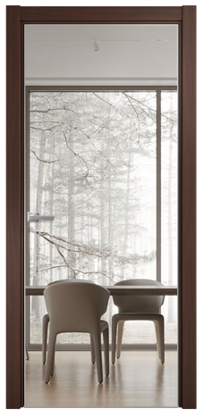 Межкомнатная дверь Porte 39-01 в шпоне + зеркало с одной стороны