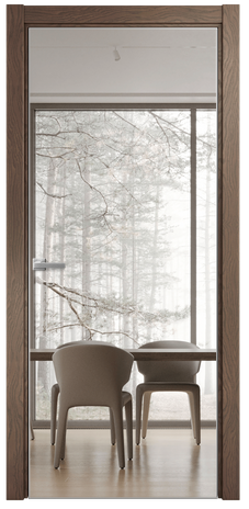 Межкомнатная дверь Porte 39-01 в шпоне + зеркало с одной стороны