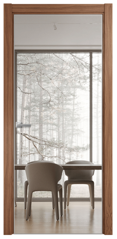 Межкомнатная дверь Porte 39-01 в шпоне + зеркало с одной стороны