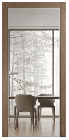 Межкомнатная дверь Porte 39-01 в шпоне + зеркало с одной стороны