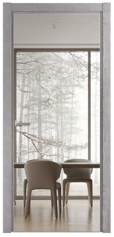 Межкомнатная дверь Porte 39-01 в шпоне + зеркало с одной стороны