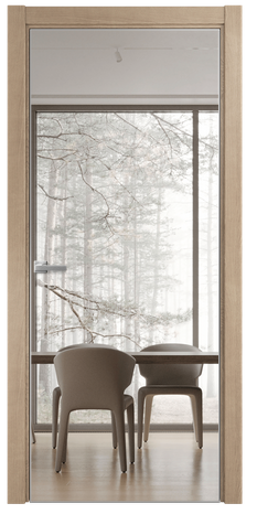 Межкомнатная дверь Porte 39-01 в шпоне + зеркало с одной стороны