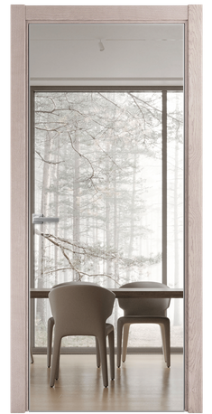 Межкомнатная дверь Porte 39-01 в шпоне + зеркало с одной стороны