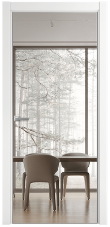 Межкомнатная дверь Porte 39-01 в эмали + зеркало с одной стороны